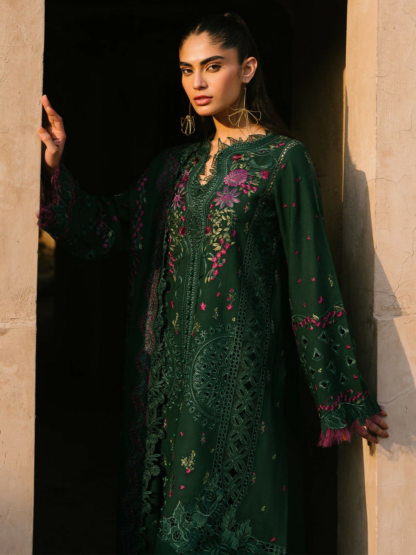 Binilyas Karandi Embroidered Unstitched 3-Piece Suit-152-B