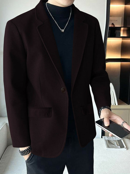 Maroon Jupiter Imported Prime Man Woolen Business Maroon Coat-15048