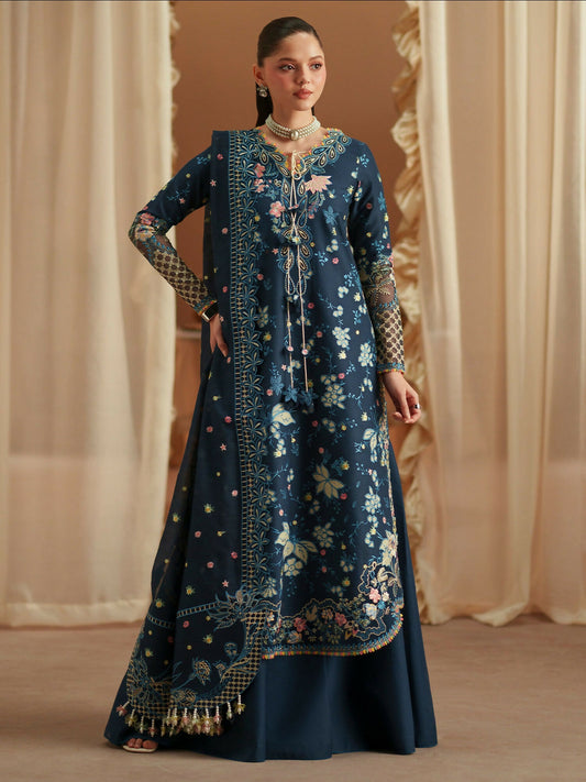 Binilyas Mashriq Luxury Lawn'26 Embroidered Unstitched 3-Piece Suit-D-117-C