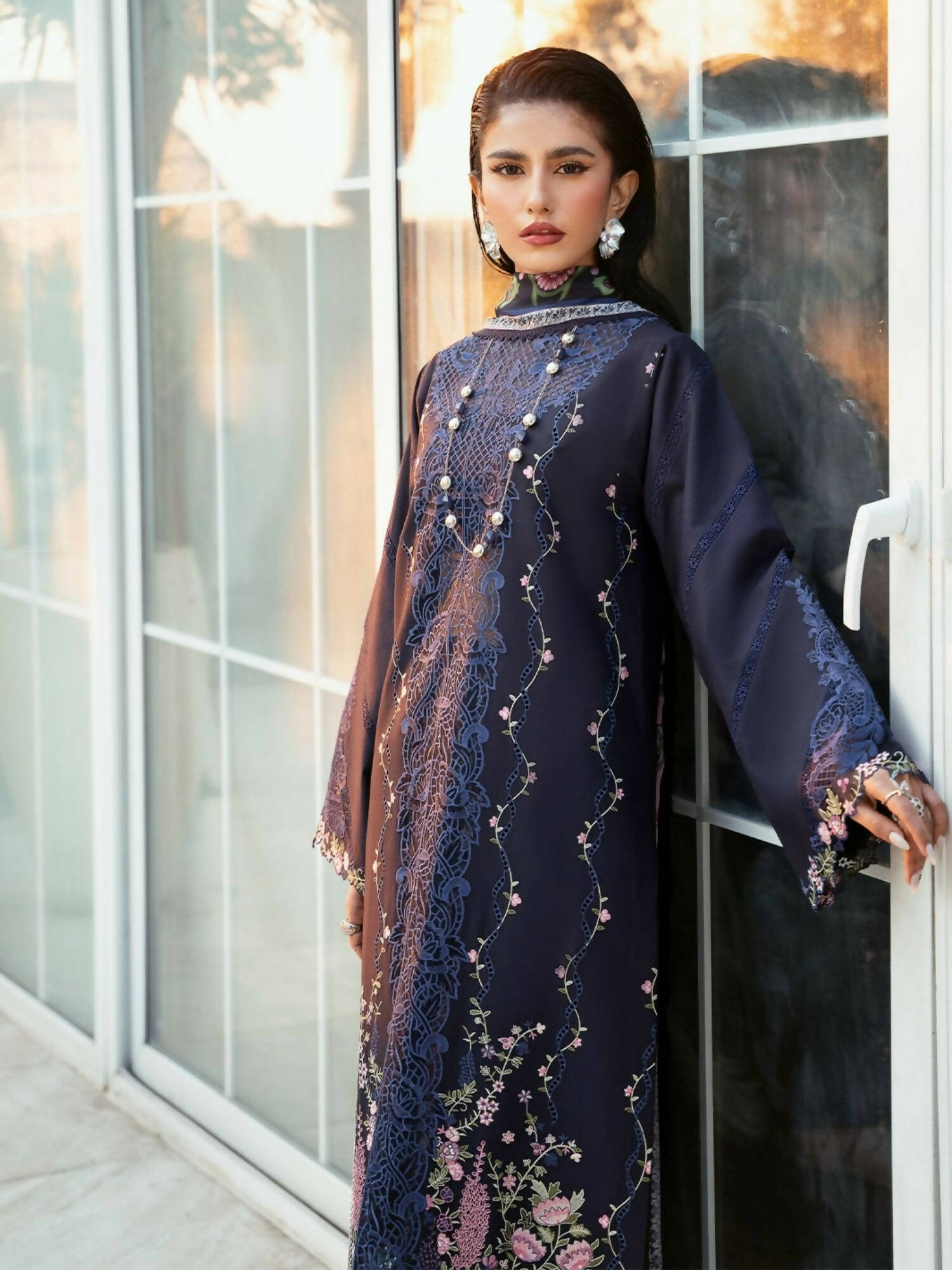 Binilyas Kayra Lawn Embroidered Unstitched 3-Piece Suit-314 - B