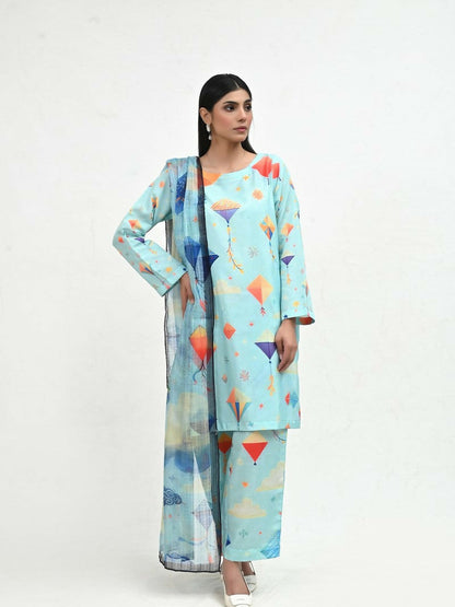 Imran Aftab Basant Mela Raw Silk Printed Unstitched 3-Piece Suit-IARP 01