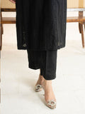 Panache Apparel Monochrome Tales Cotton Lawn Embroidered Stitched Suit-Classic Noir
