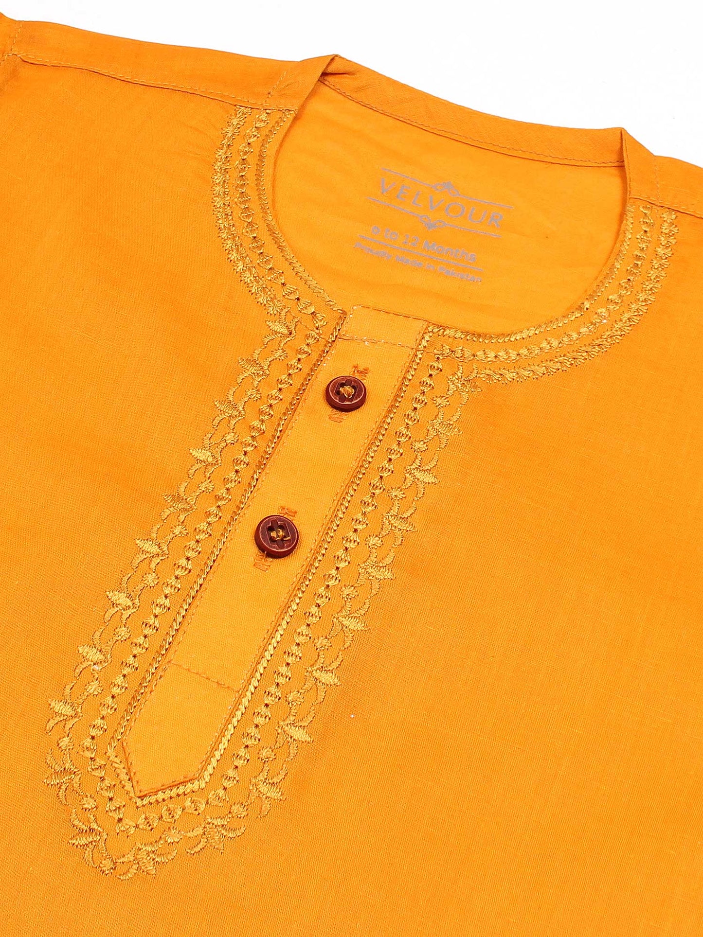 Velvour Boys Cotton Embroidered Stitched Kurta Pajama-VK08