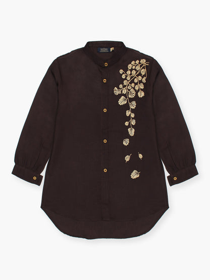 Velvour Girls Cotton Embroidered Stitched Tunic-VG120-A