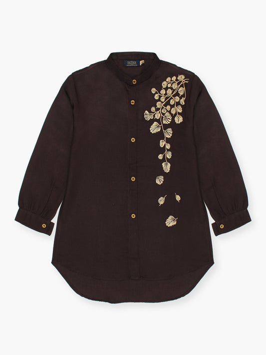 Velvour Girls Cotton Embroidered Stitched Tunic-VG120-A