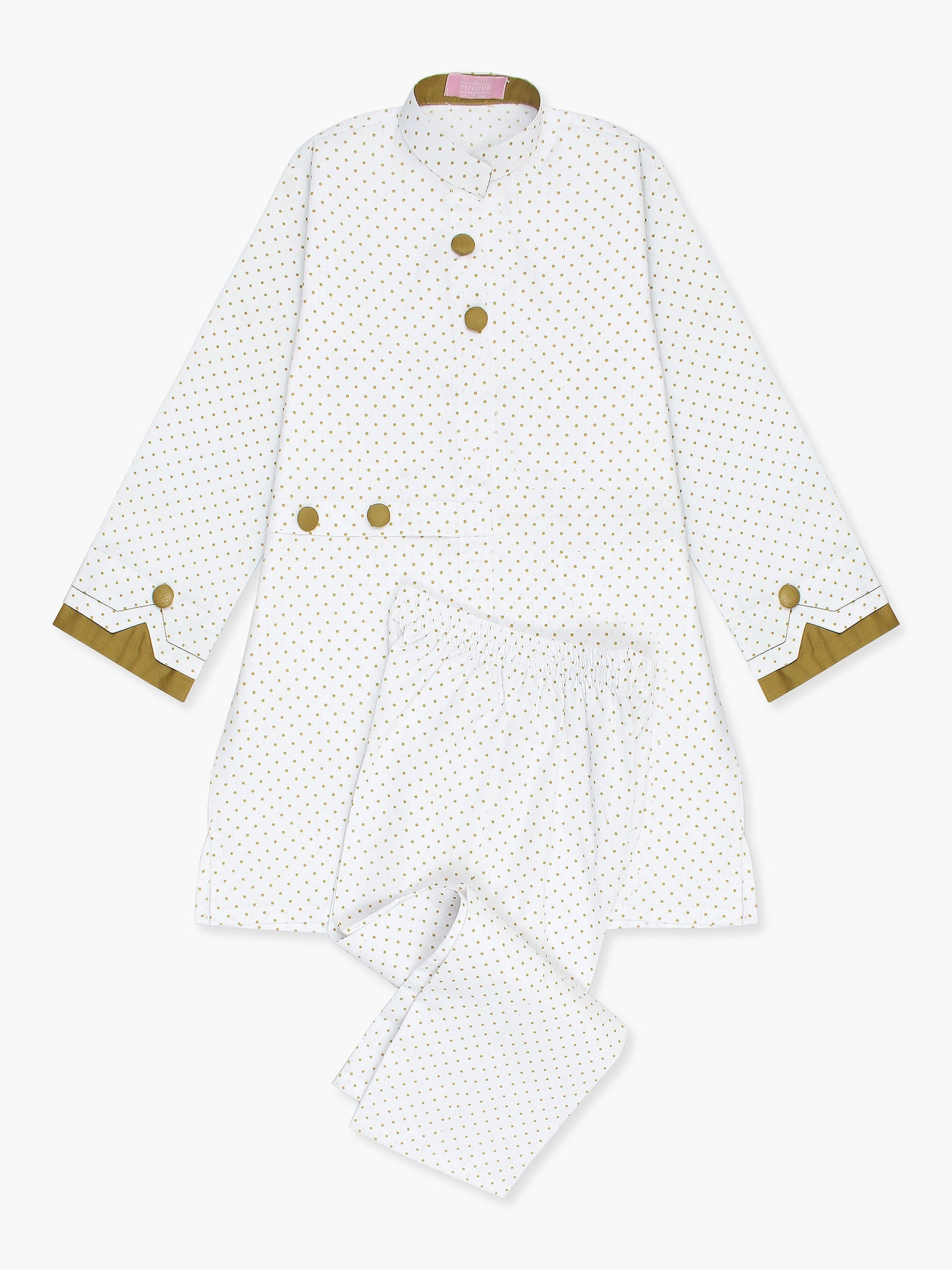 Velvour Girls Cotton Printed Stitched 2-Piece Suit-VG82-C
