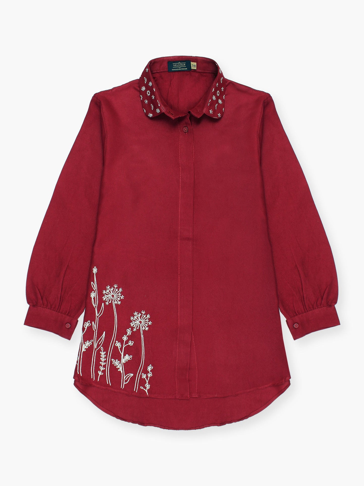 Velvour Girls Cotton Embroidered Stitched Tunic-VG121-C