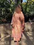 Peach Sehrish Kanwal Festive Print'26 Lawn Embroidered Unstitched 3-Piece Suit-Crown