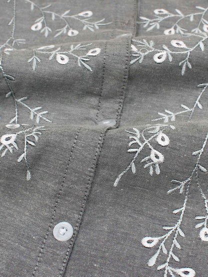 Velvour Girls Cotton Embroidered Co-Ord Set-VG169-A