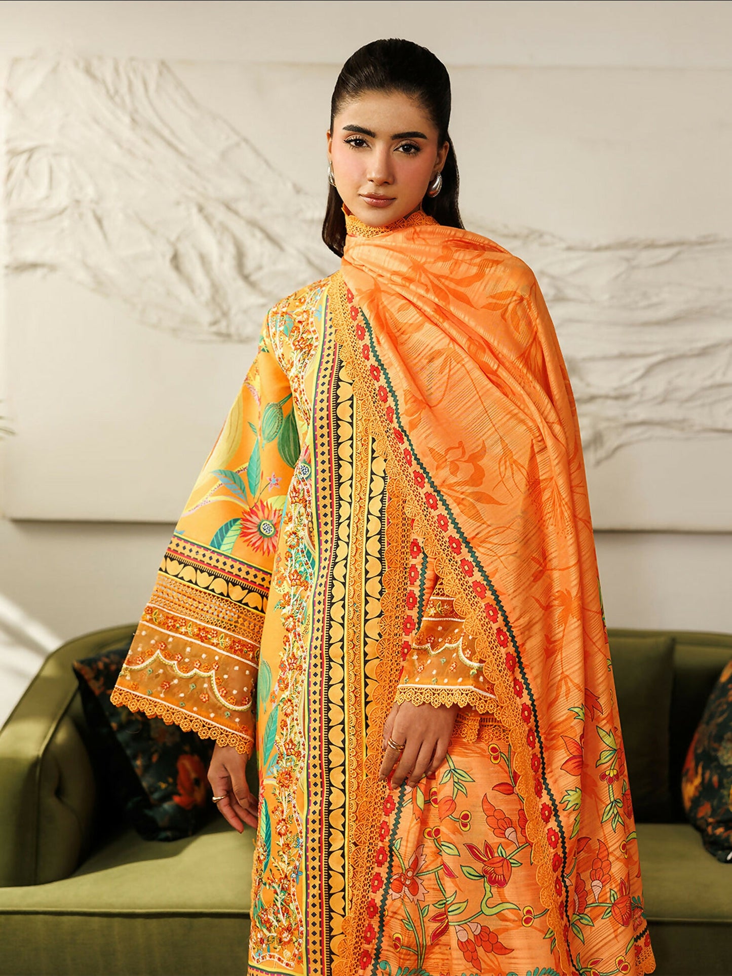 Mahnur Leila Lawn'26 Embroidered Stitched 3-Piece Suit-L-13
