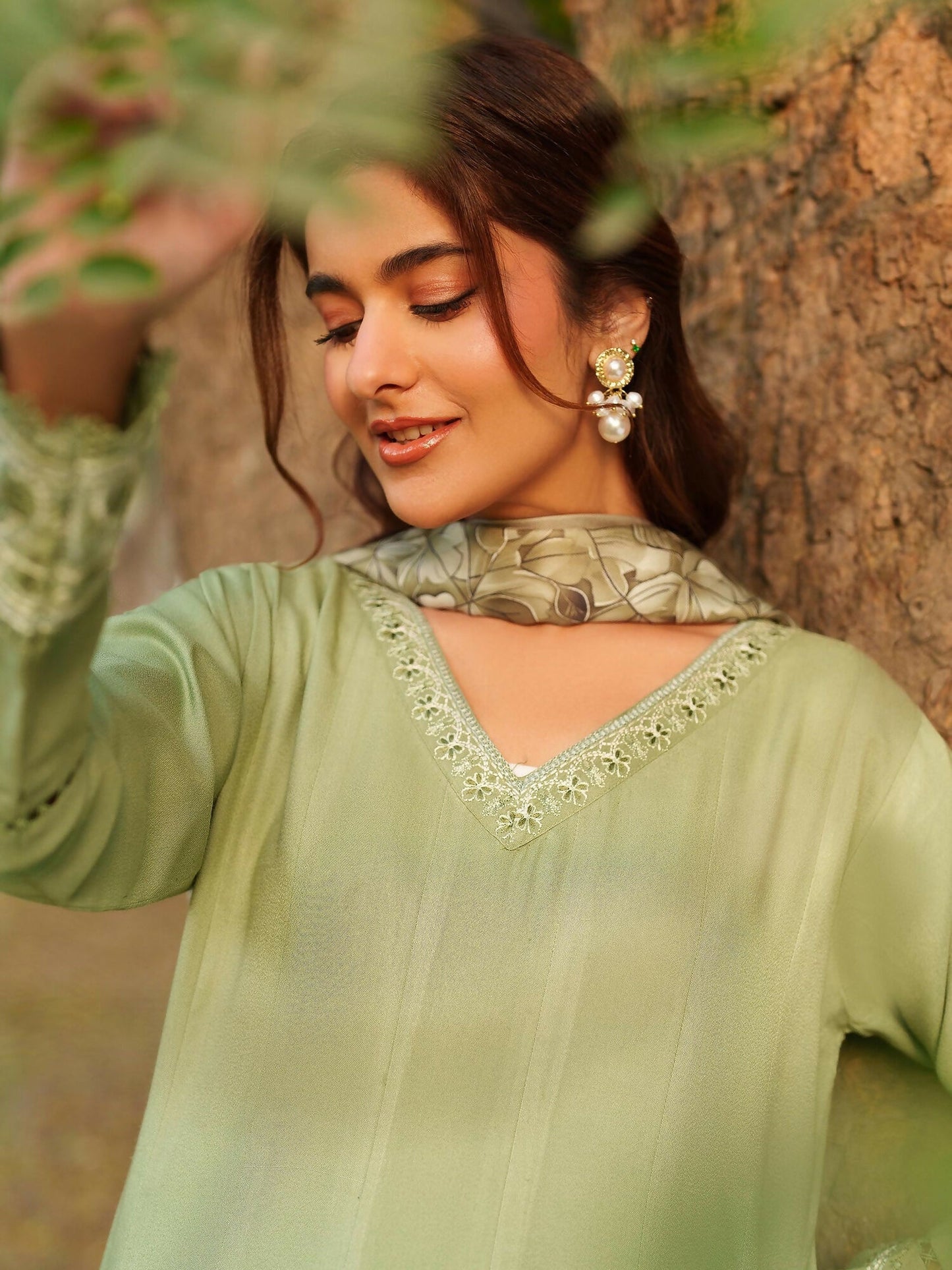 Panache Apparel Linen Embroidered Stitched Suit-Jiya