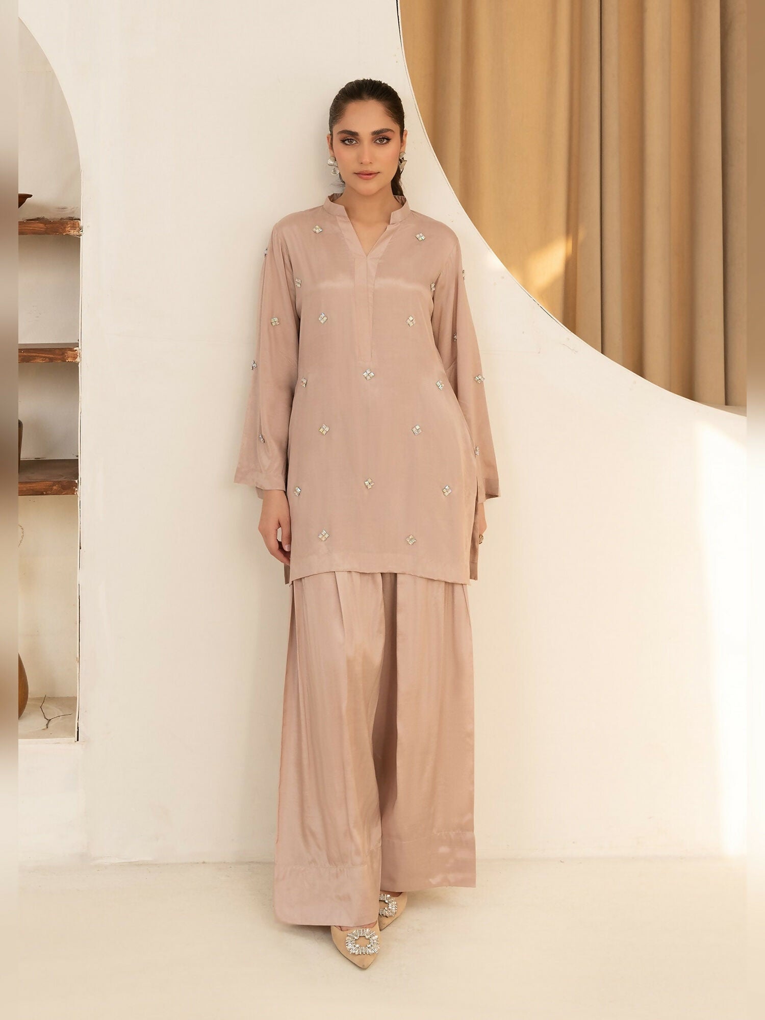 Allure By IH Sira Thai Silk Embellished Co-Ord Set-Linta