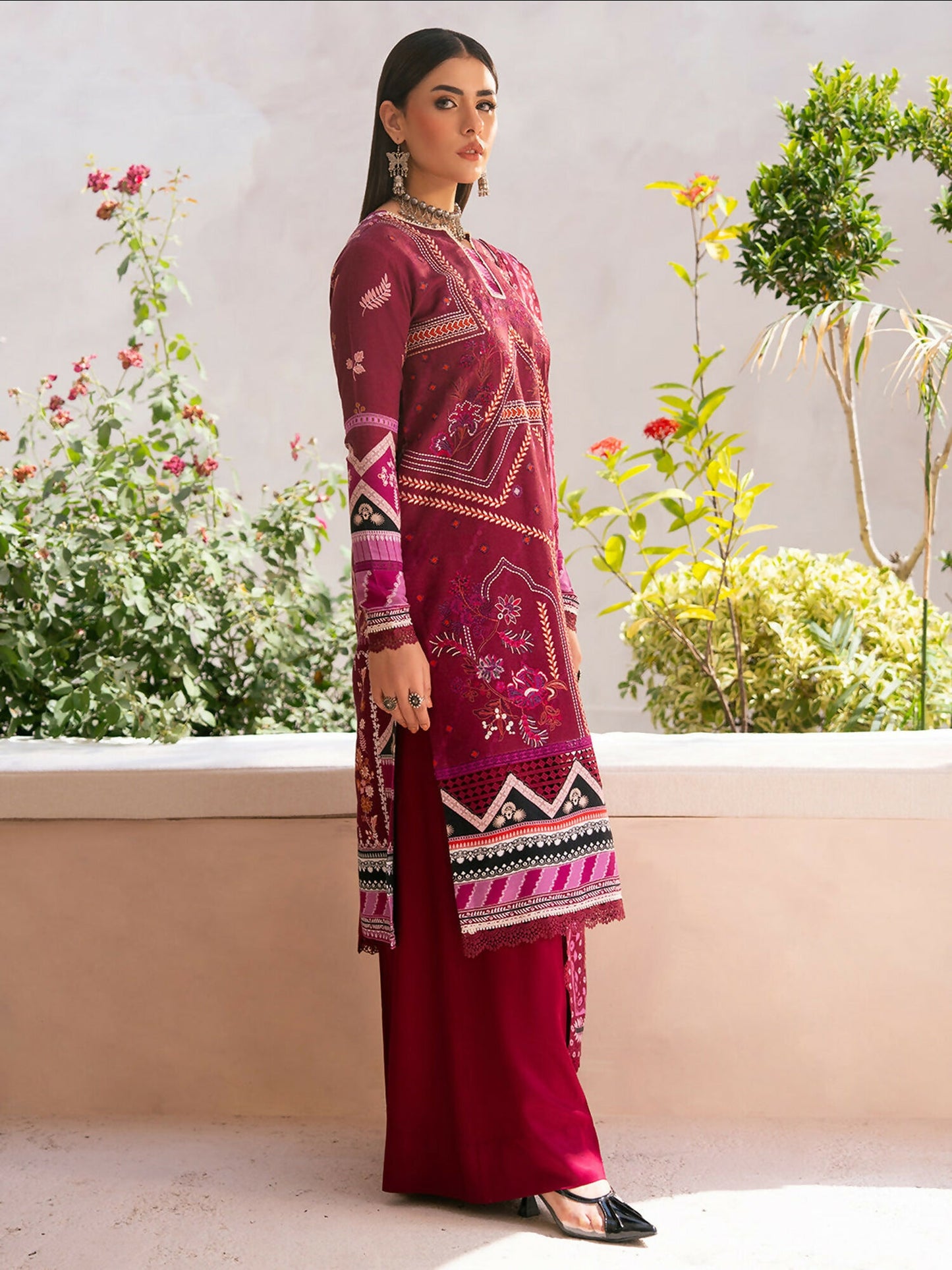 Binilyas Kotrai Embroidered Unstitched 3-Piece Suit-795-B