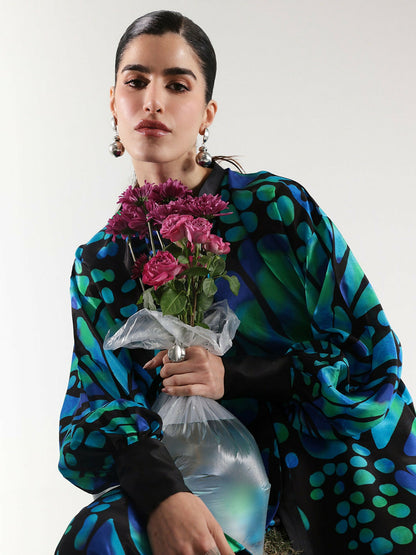 Binilyas Silk Digital Printed Co-Ord Set-30096