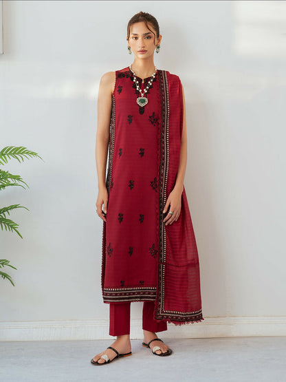 Mahnur Sera Pret'26 Jacquard Embroidered Unstitched 3-Piece Suit-SP-09