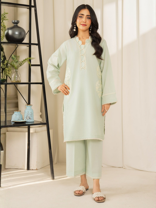 Mannat Clothing Summer Basics Lawn Embroidered Co-Ord Set-SB2020005
