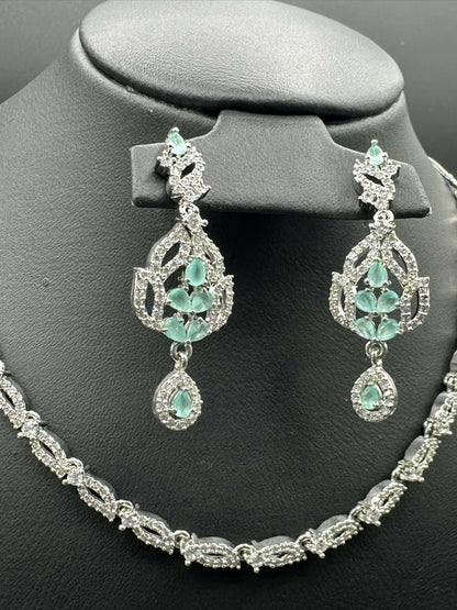 H&A Jewellery One Carat Silver Rhodium Plated Jewellery Set