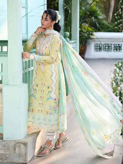 Qalamkar Qprints Lawn'26 Embroidered Unstitched 3-Piece Suit-AX-10-(A)-Jovie