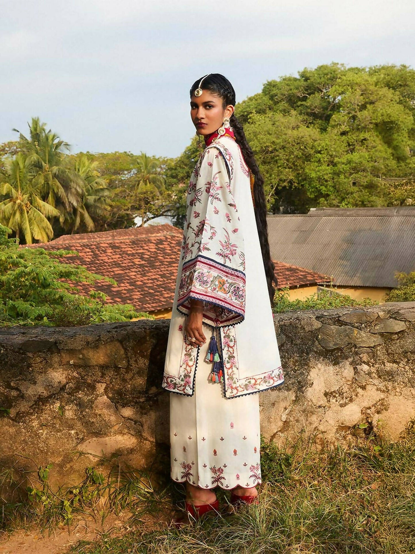 Jugnu by Hussain Rehar SS'25 Cotton Embroidered Unstitched 3-Piece Suit-Tibet