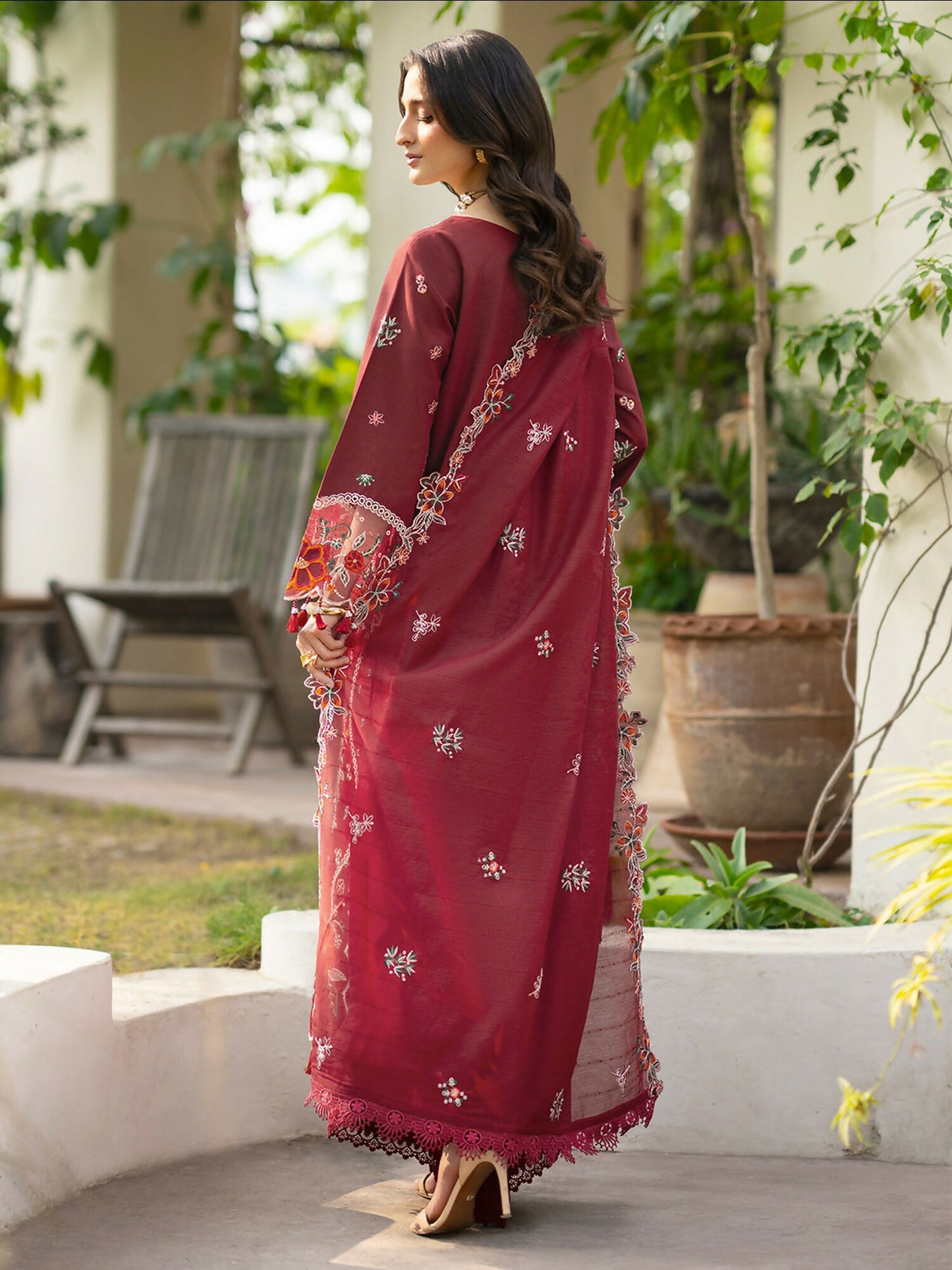 Mahnur Angan Lawn'26 Embroidered Unstitched 3-Piece Suit-AN-001