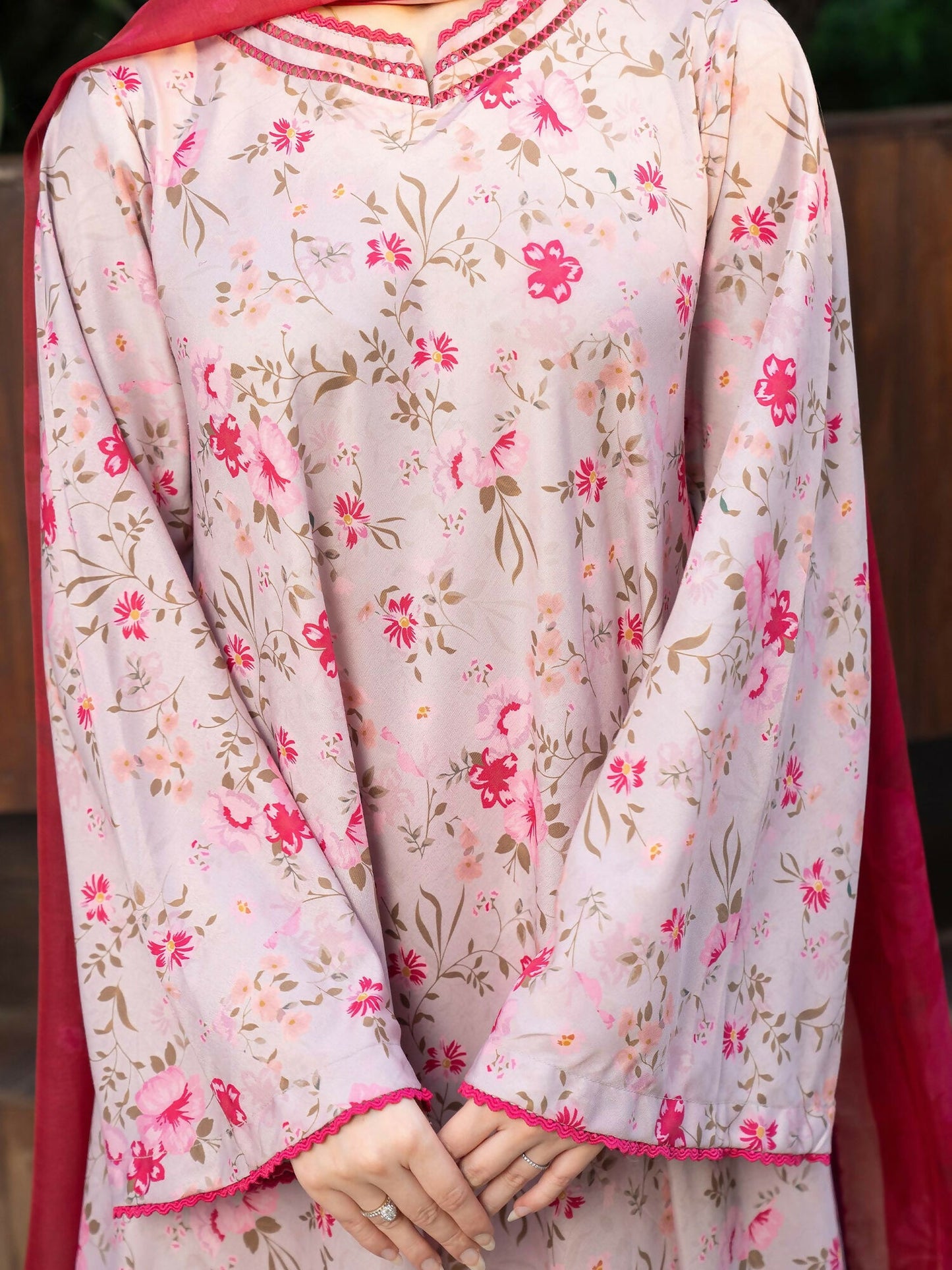 Panache Apparel Khaddar Printed Stitched Suit-Rosabel