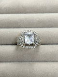 H&A Jewellery 18K Gold Polished Zircon Halo Ring-Dual tone