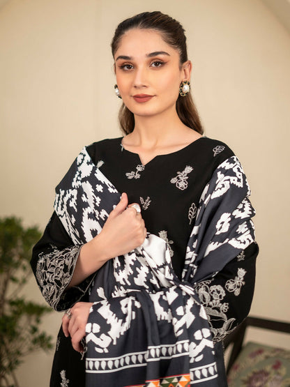 Panache Apparel Winter Basics Khaddar Embroidered Stitched Suit-Cove