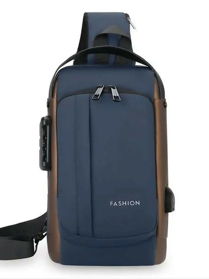 Funky's Plain Smart Usb Charging Large Storage Shoulder Bag-14691