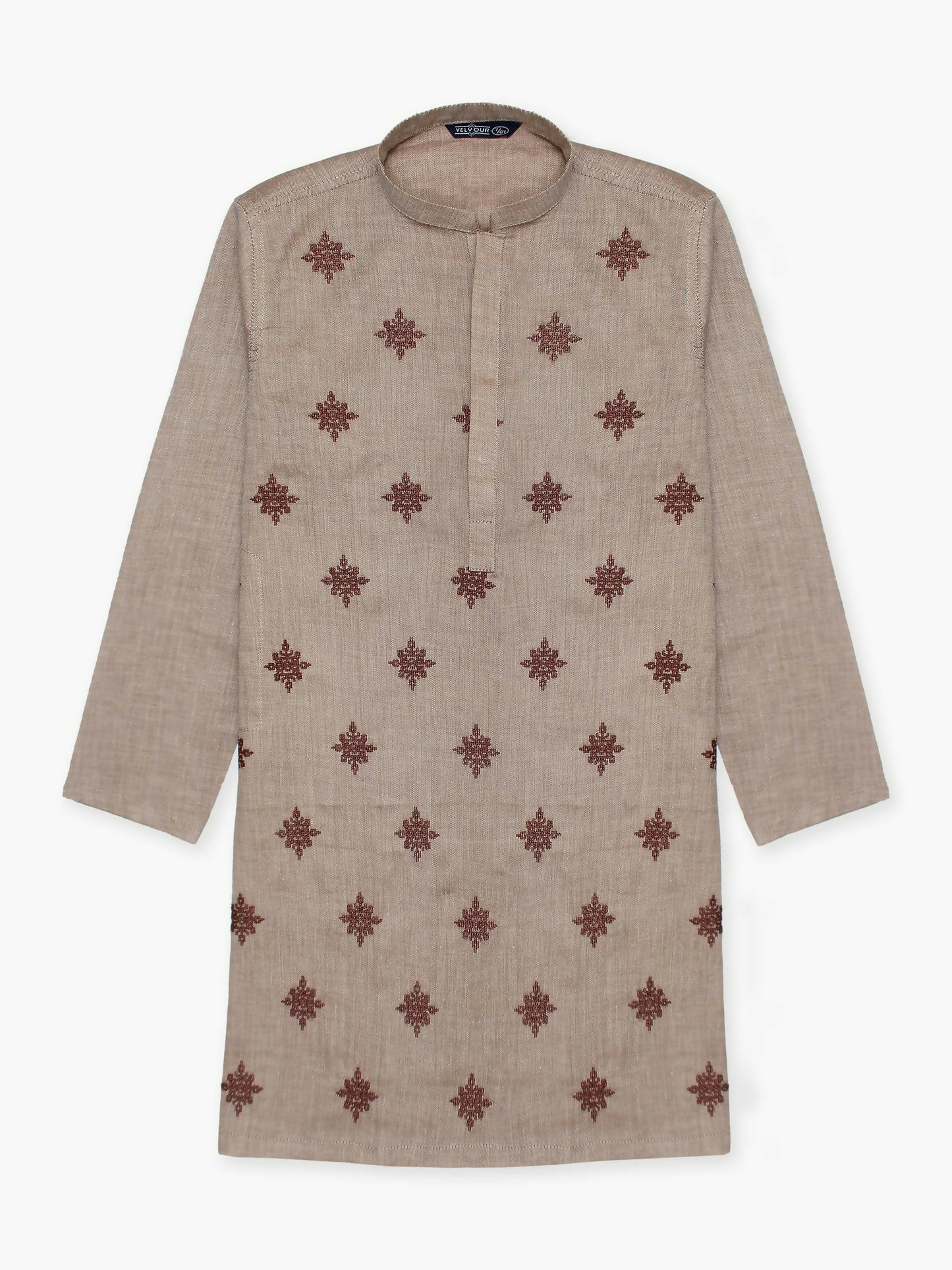 Velvour Boys Cotton Embroidered Stitched Kurta-VB196-F