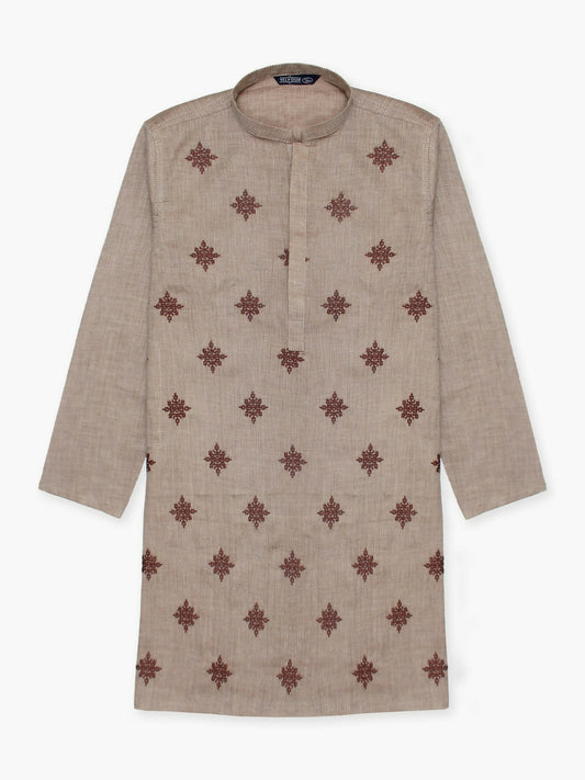 Velvour Boys Cotton Embroidered Stitched Kurta-VB196-F