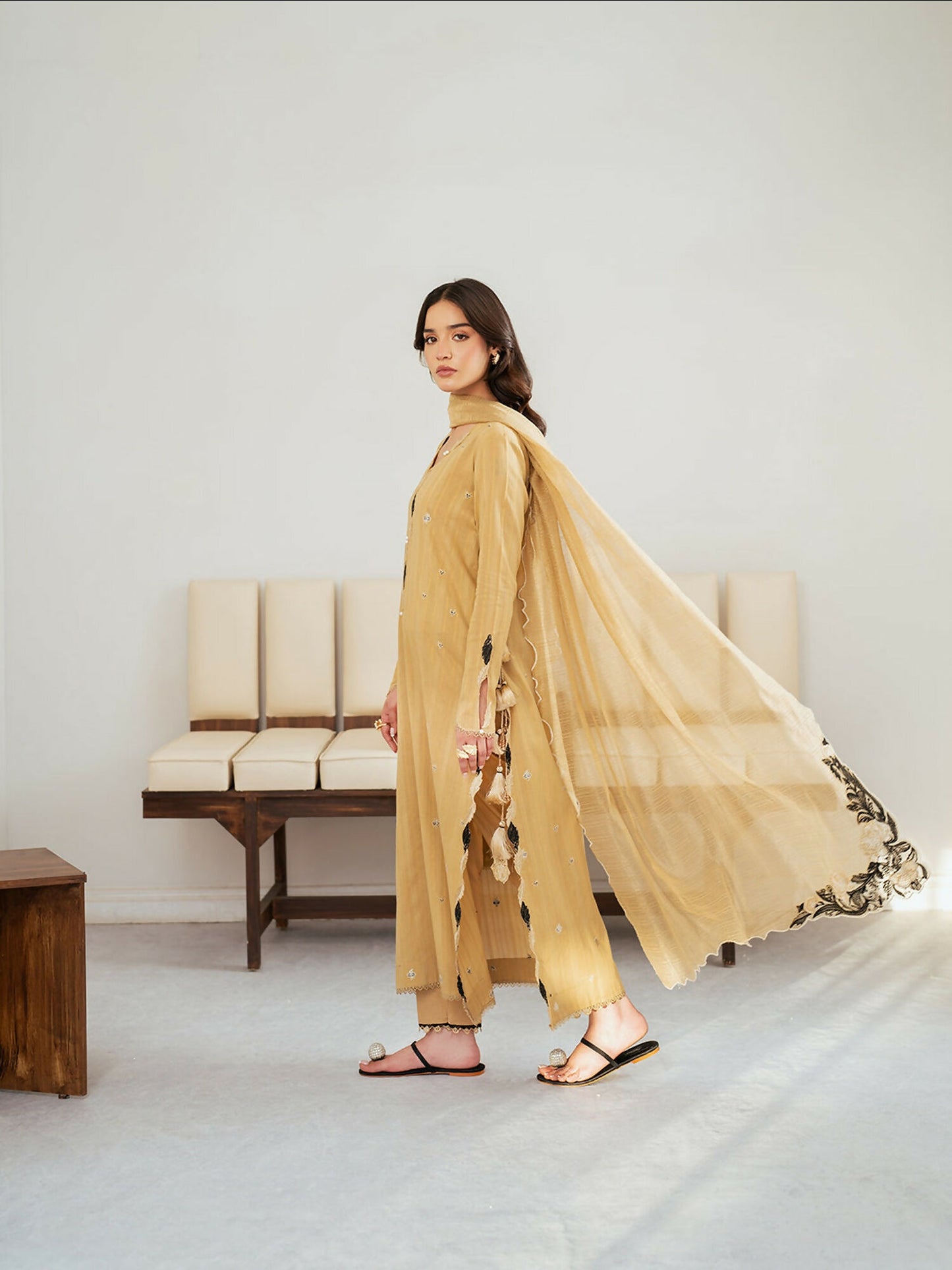 Mahnur Sera Pret'26 Jacquard Lawn Embroidered Stitched 3-Piece Suit-SP-04