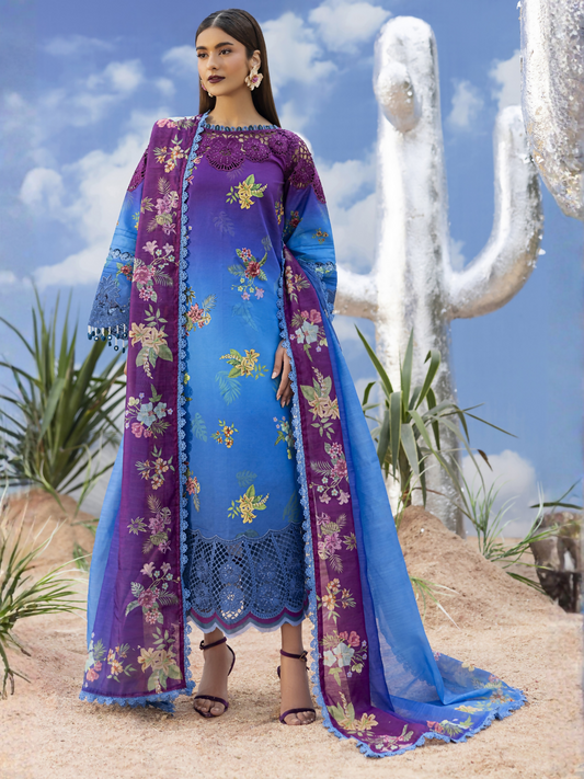Parishay Ivy Bloom'26 Lawn Embroidered Unstitched 3-Piece Suit-IB-06