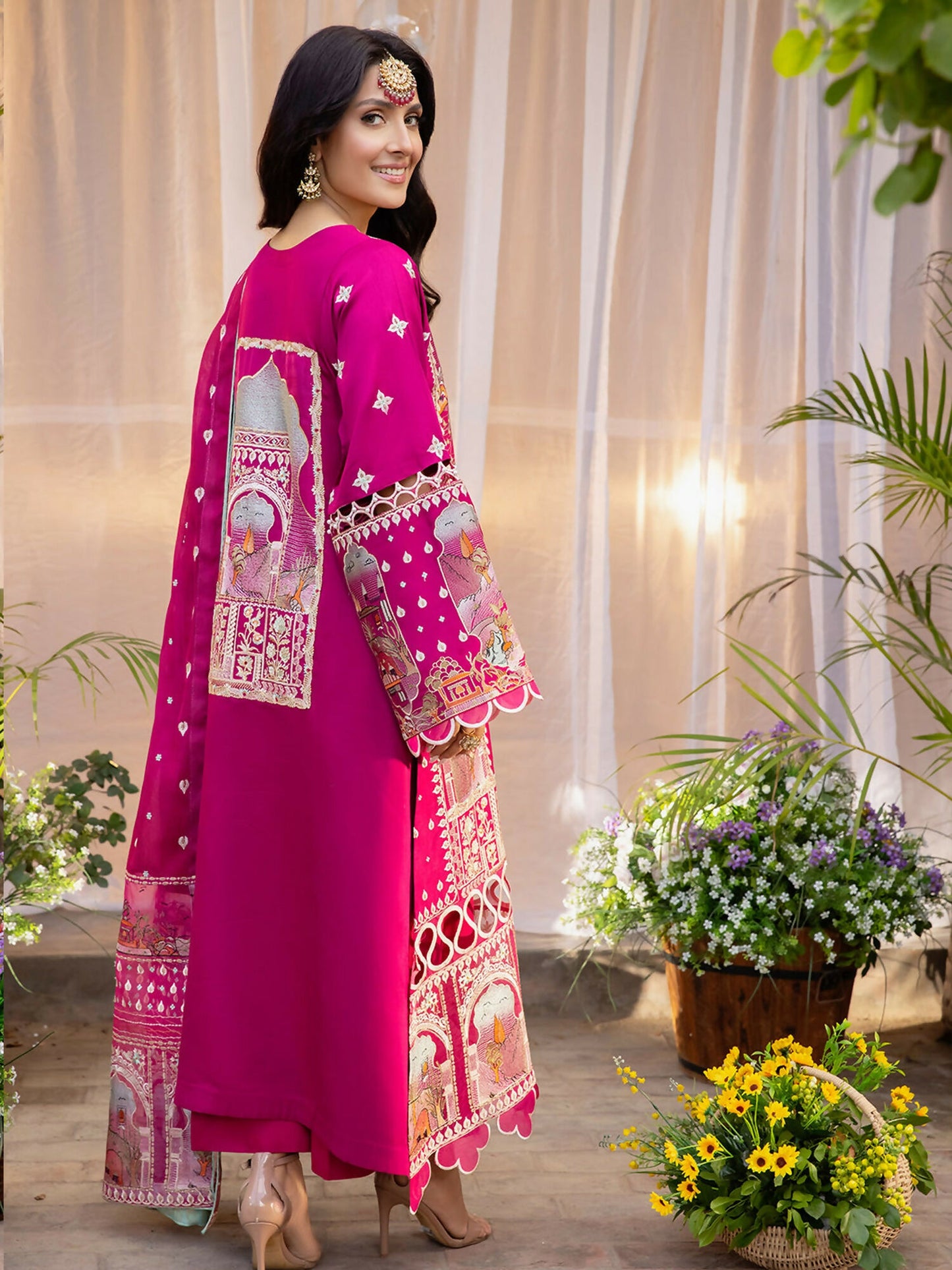 Binilyas Kotrai Embroidered Unstitched 3-Piece Suit-D001A