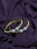 Glitter Jewellery Two-Toned Kara with Textured Sphere & Crystal Detailing