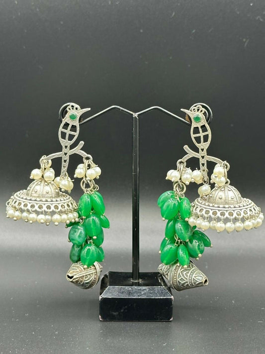 H&A Jewellery Handmade Brass Oxidized Jhumka