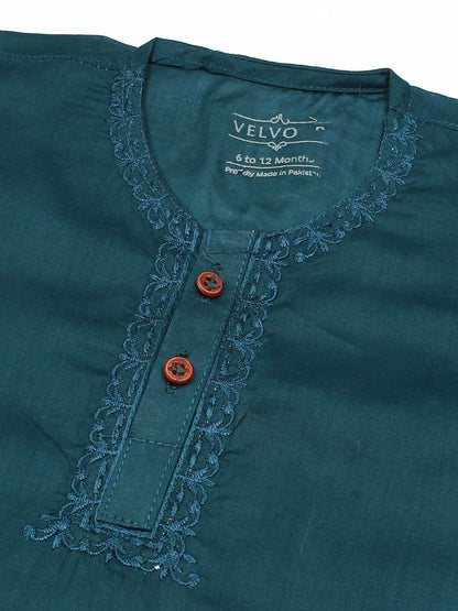 Velvour Boys Cotton Embroidered Stitched Kurta Pajama-VK06