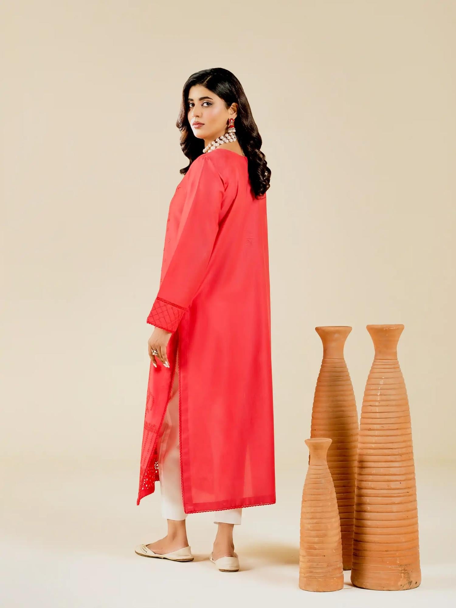 Pink-Rabazka Lawn Embroidered Stitched Shirt-WRTW-DELW-1PC-S26-01