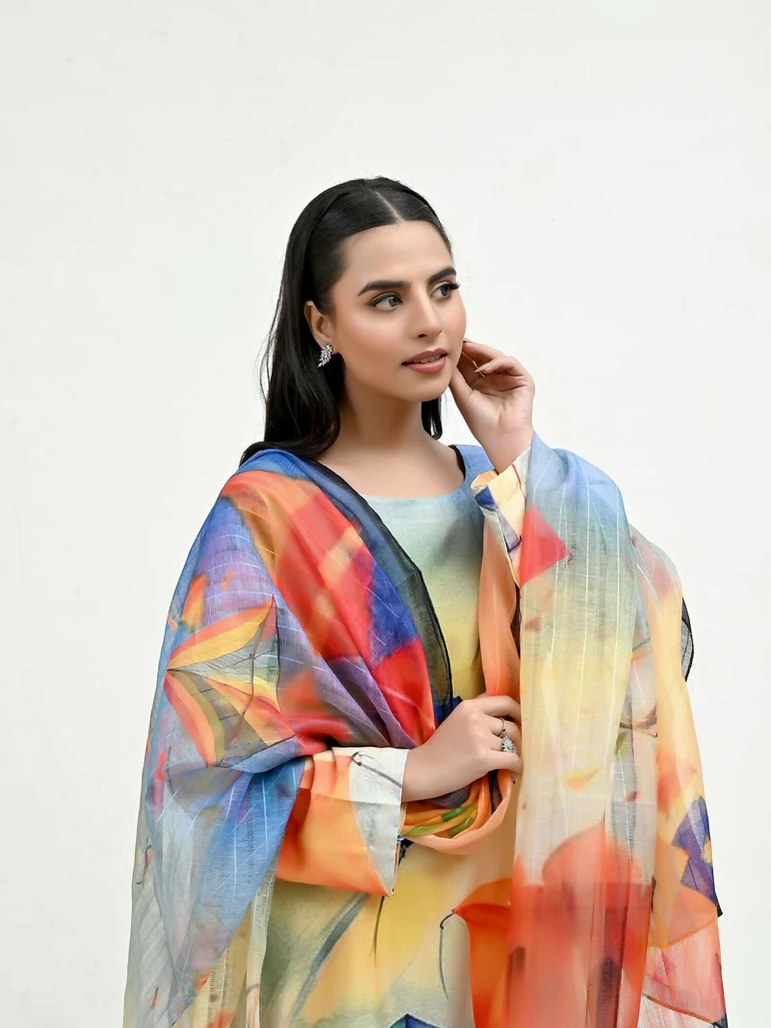 Imran Aftab Basant Mela Raw Silk Printed Unstitched 3-Piece Suit-IARP 08