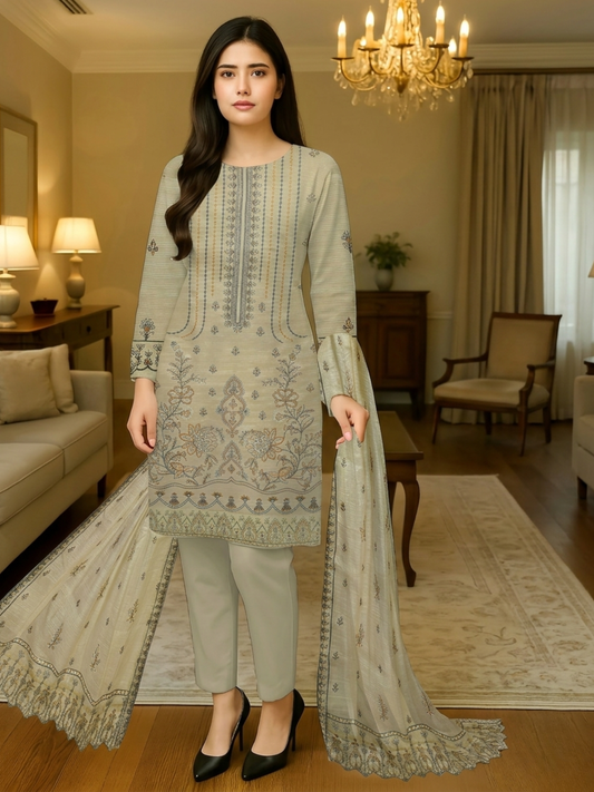 Bin Shaukat R Shine Vol 15 Bana Dora Lawn Embroidered Unstitched 3-Piece Suit