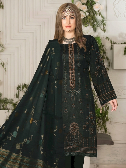Bin Shaukat Saya Lawn Embroidered Unstitched 3-Piece Suit-BIS-SAY-D 08