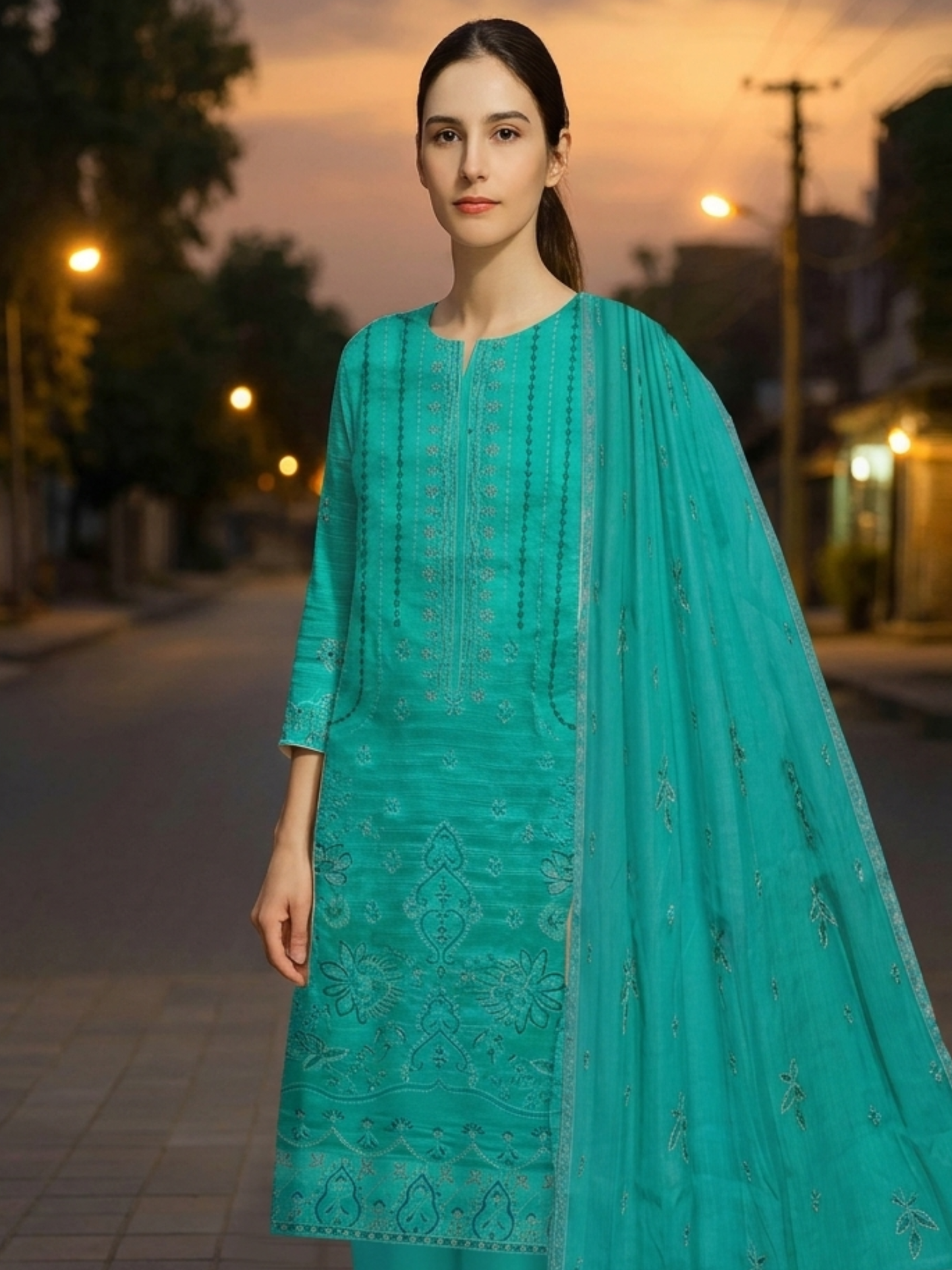 Bin Shaukat R Shine Vol 15 Bana Dora Lawn Embroidered Unstitched 3-Piece Suit