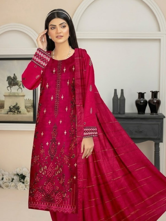Bin Shaukat Noor e Chashm Vol 04 Lawn Embroidered Unstitched 3-Piece Suit-NRC-D01