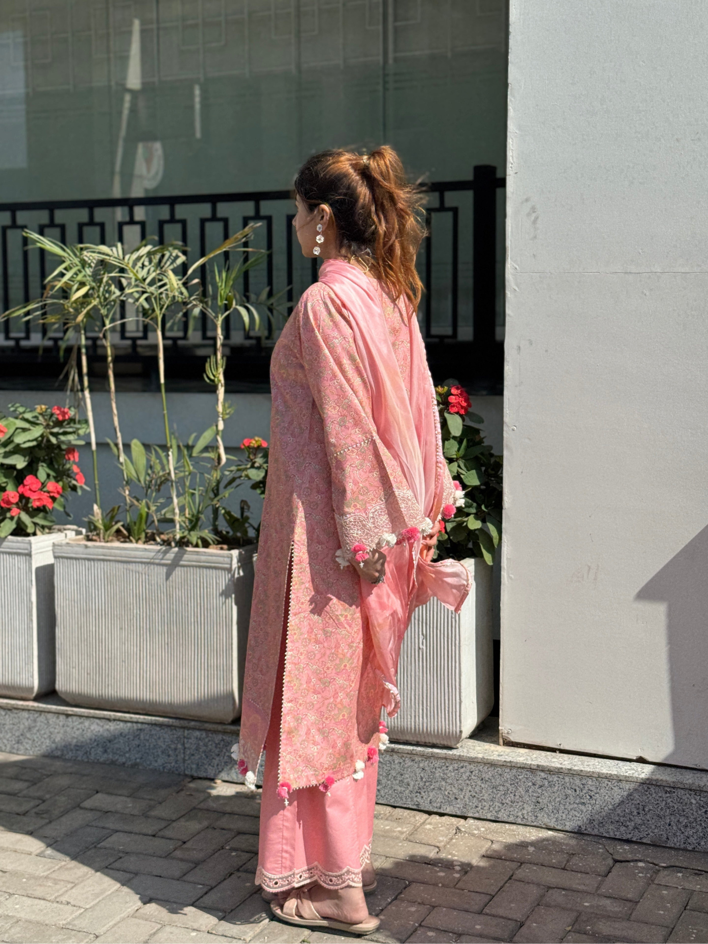Pink Sehrish Kanwal Festive Print'26 Lawn Embroidered Unstitched 3-Piece Suit-Flora