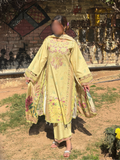 Yellow Sehrish Kanwal Festive Print'26 Lawn Embroidered Unstitched 3-Piece Suit-Zimal