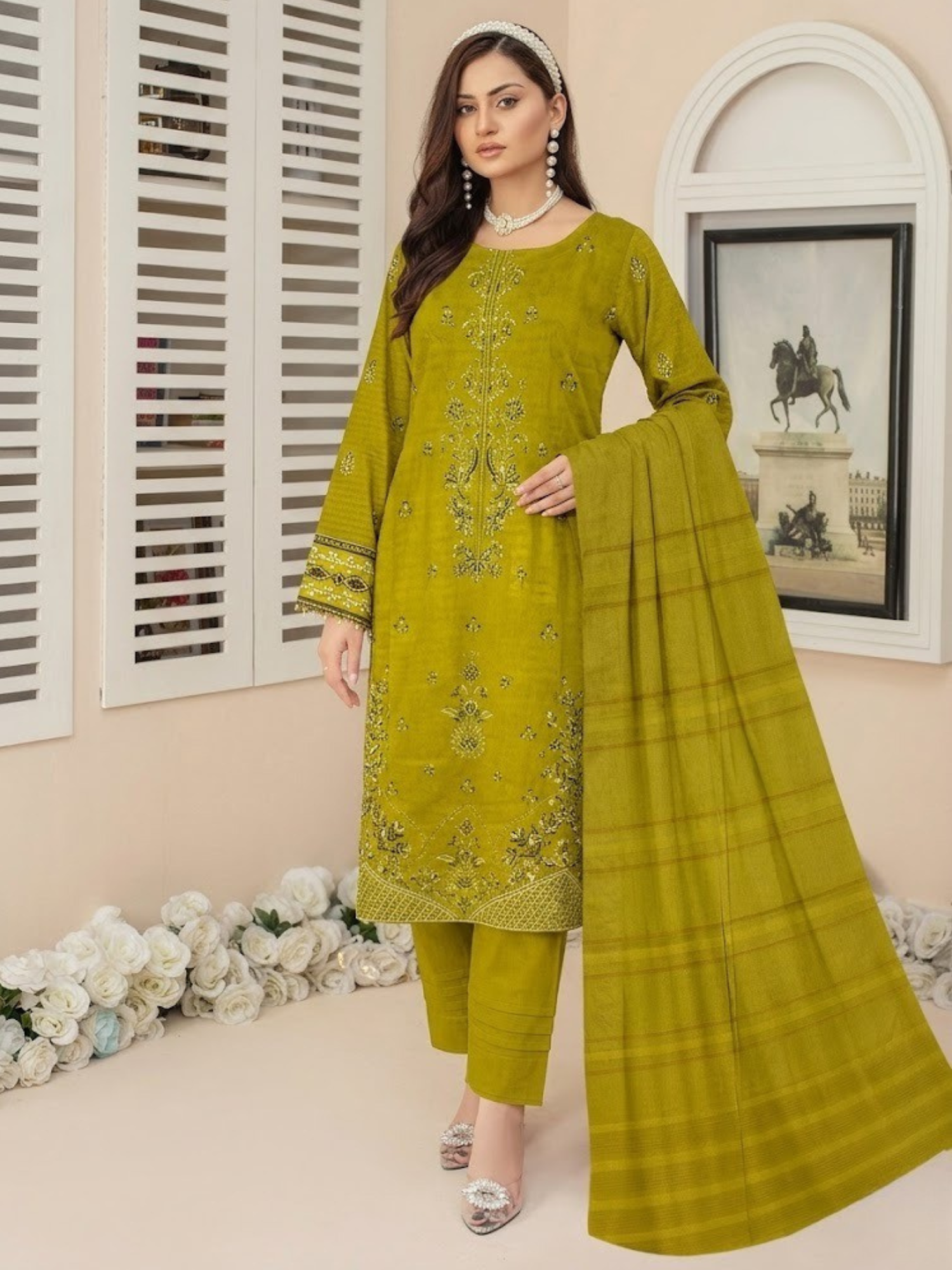Bin Shaukat Noor e Chashm Vol 04 Lawn Embroidered Unstitched 3-Piece Suit-NRC-D03