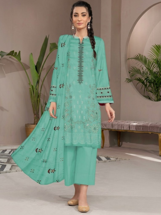Bin Shaukat Noor e Chashm Vol 07 Lawn Embroidered Unstitched 3-Piece Suit-BGS-PMRS-D02