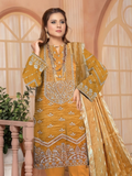 Orange-Bin Shaukat Lawn Embroidered Unstitched 3-Piece Suit-04