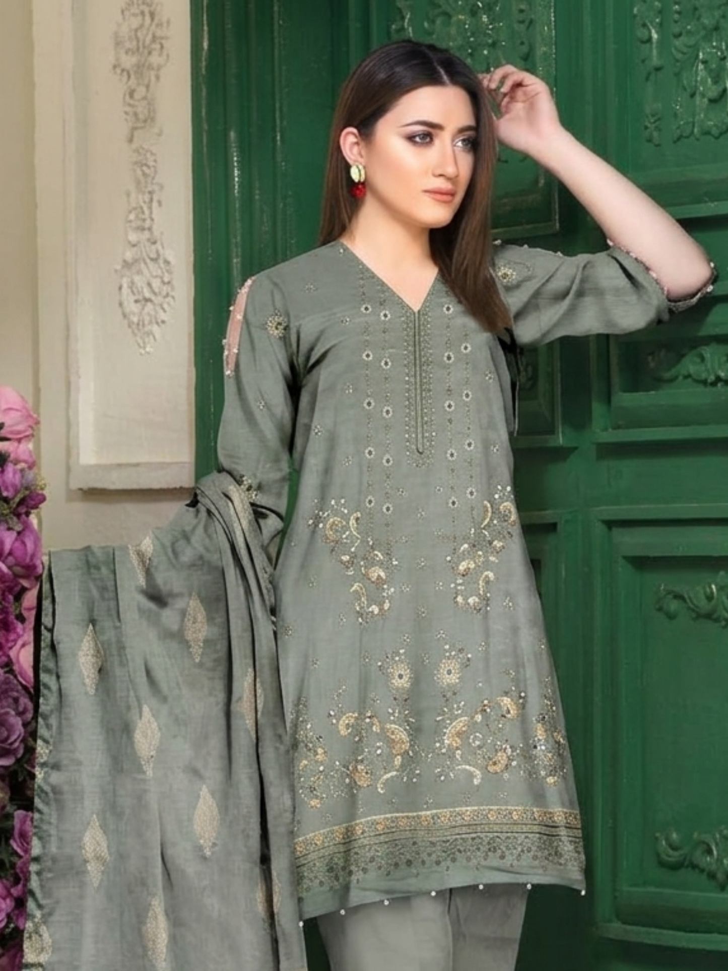 Bin Shaukat Noor Fatima Vol 08 Lawn Embroidered Unstitched 3-Piece Suit