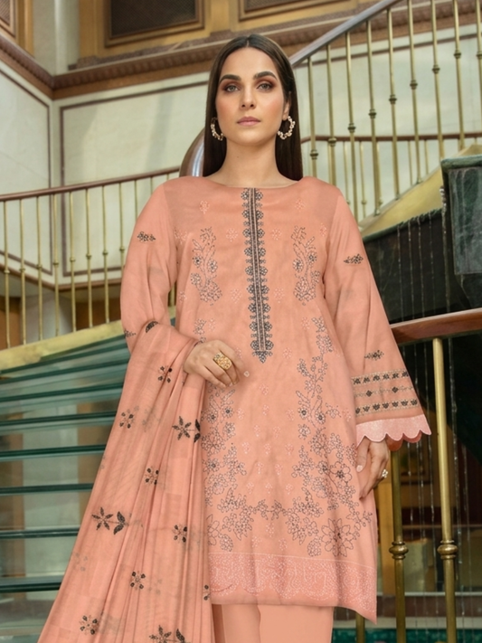 Bin Shaukat Noor e Chashm Vol 07 Lawn Embroidered Unstitched 3-Piece Suit-BGS-PMRS-D06