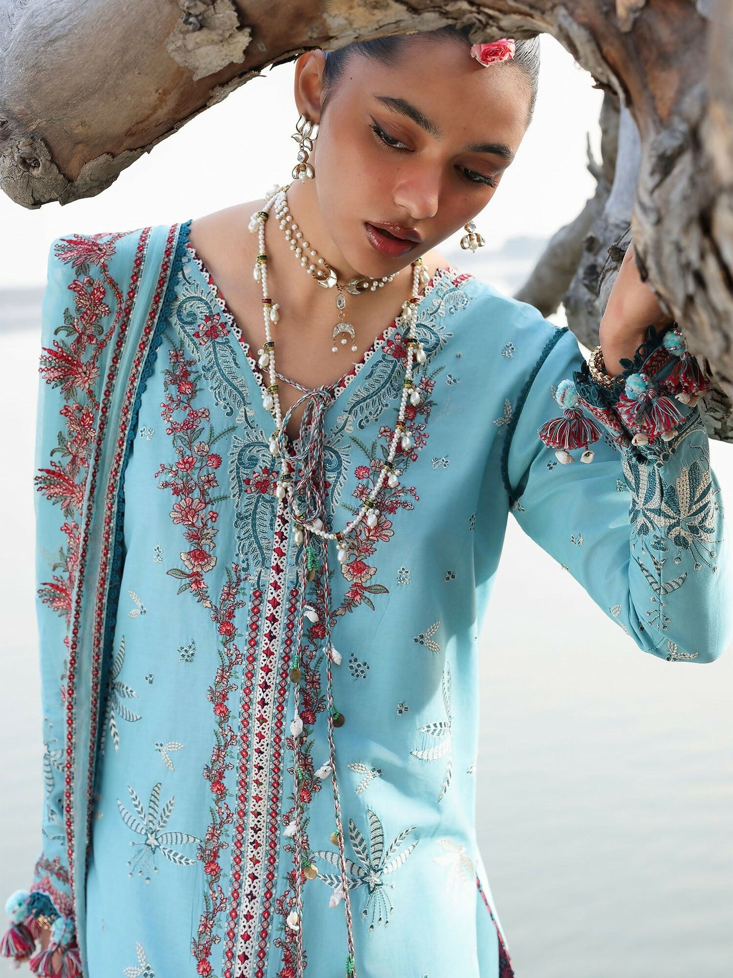 Hussain Rehar Luxury Lawn'26 Eid Edit Embroidered Unstitched 3-Piece Suit-Sepher